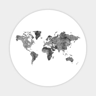 Black world map Magnet